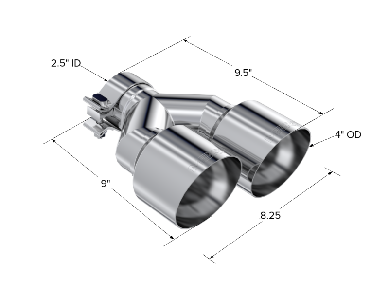 MBRP Universal T304 SS Dual Tip 4in OD/2.5in Inlet-thumbmail-2