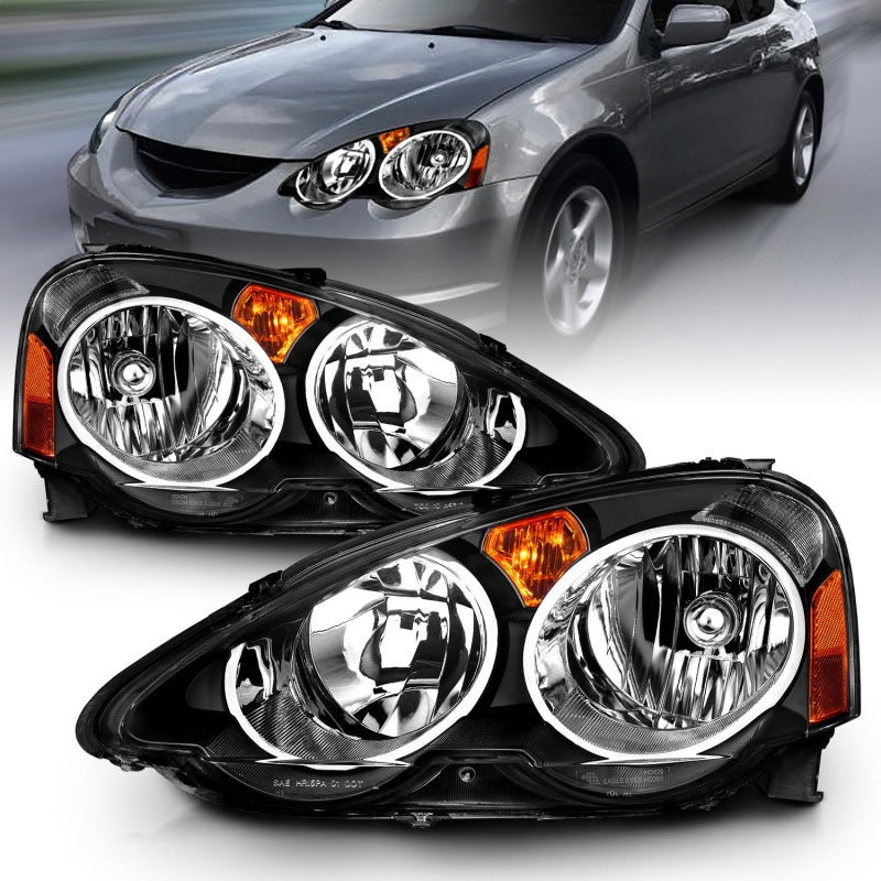 ANZO 2002-2004 Acura Rsx Crystal Headlights Black-thumbmail-3