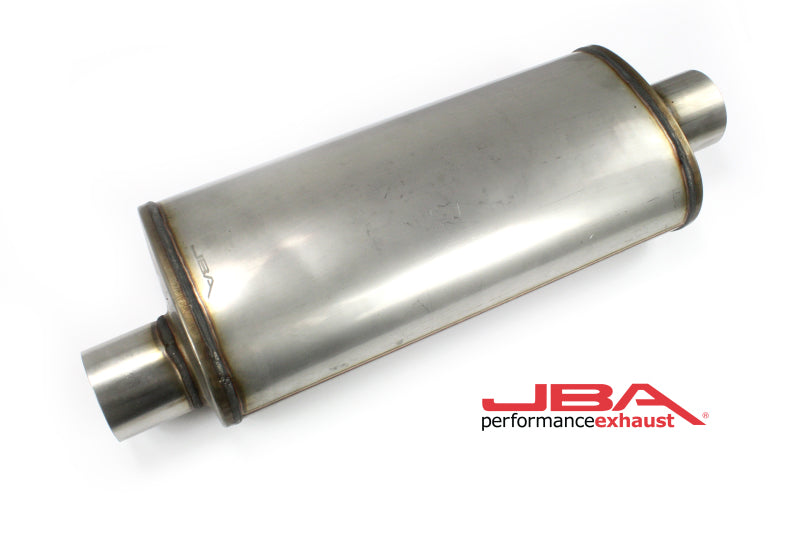 JBA Universal Chambered Style 304SS Muffler 18x8x5 3in Inlet Diameter Offset/Center-thumbmail-2