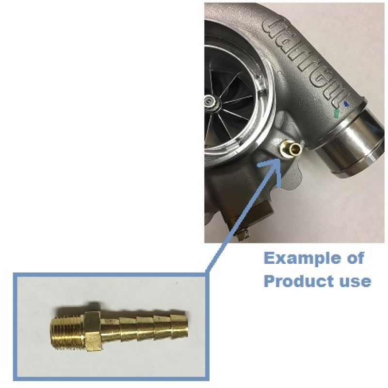 ATP Pressure Port (Boost Nipple) Straight Out 1/8inch NPT to 1/4inch Barb Fitting-thumbmail-1