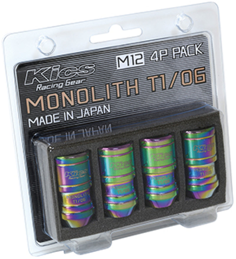 Project Kics 12 x 1.25 Neochrome T1/06 Monolith Lug Nuts - 4 Pcs-thumbmail-1
