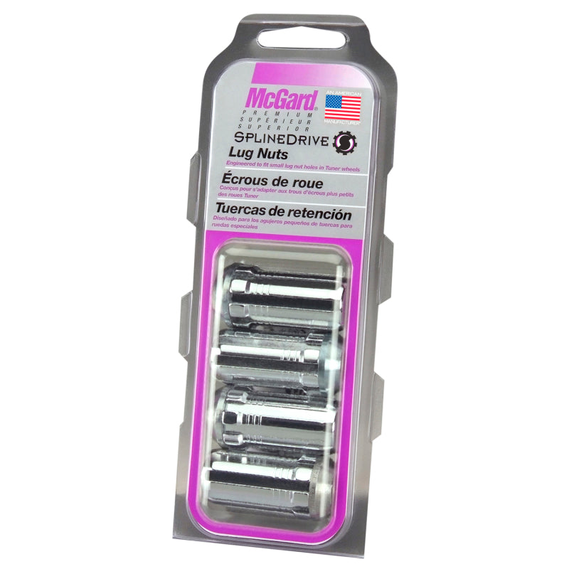 McGard SplineDrive Lug Nut (Cone Seat) M14X1.5 / 1.935in. Length (4-Pack) - Chrome (Req. Tool)-thumbmail-2