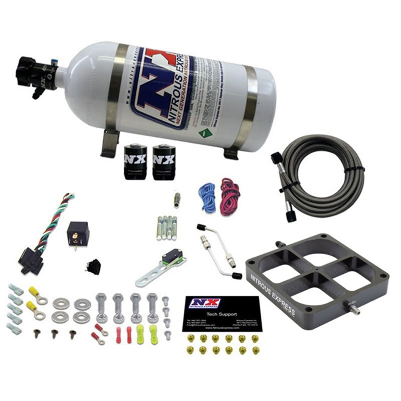 Nitrous Express Single Entry Crossbar 8500 Based Throttle Body Nitrous Kit w/10lb Bottle-thumbmail-2
