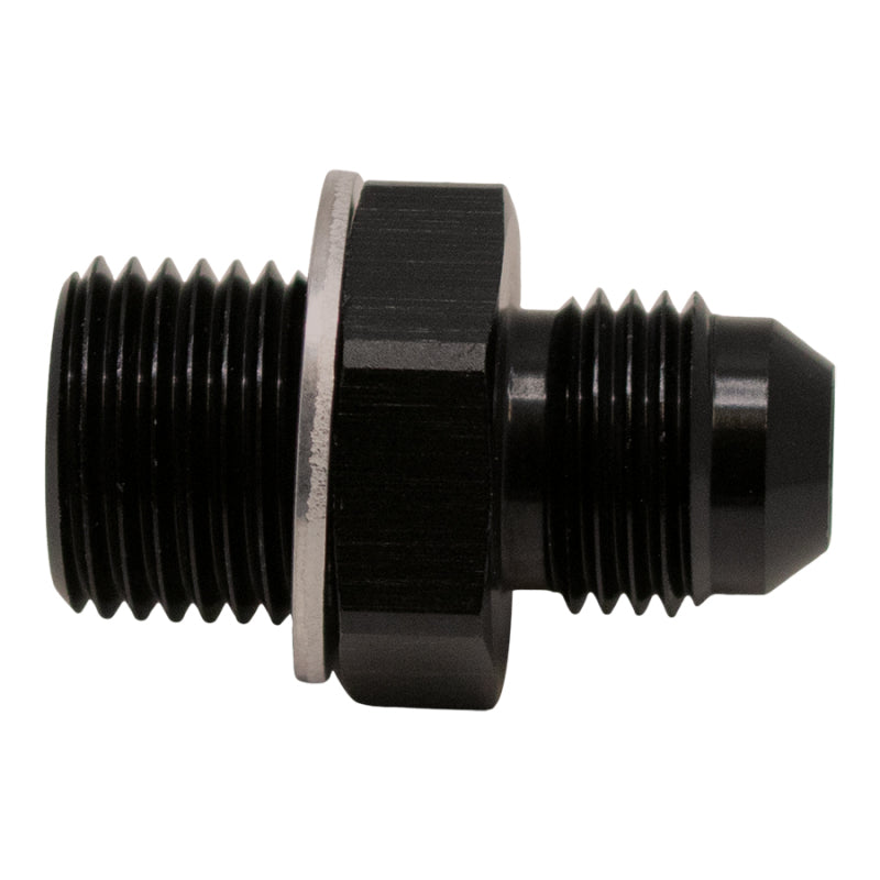DeatschWerks 6AN Male Flare to M16 X 1.5 Male Metric Adapter (Incl Washer) - Anodized Matte Black-thumbmail-2