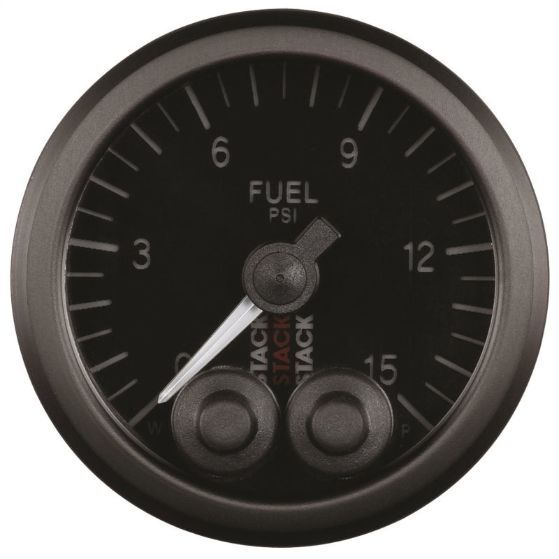 Autometer Stack 52mm 0-15 PSI 1/8in NPTF Male Pro-Control Fuel Pressure Gauge - Black-thumbmail-3