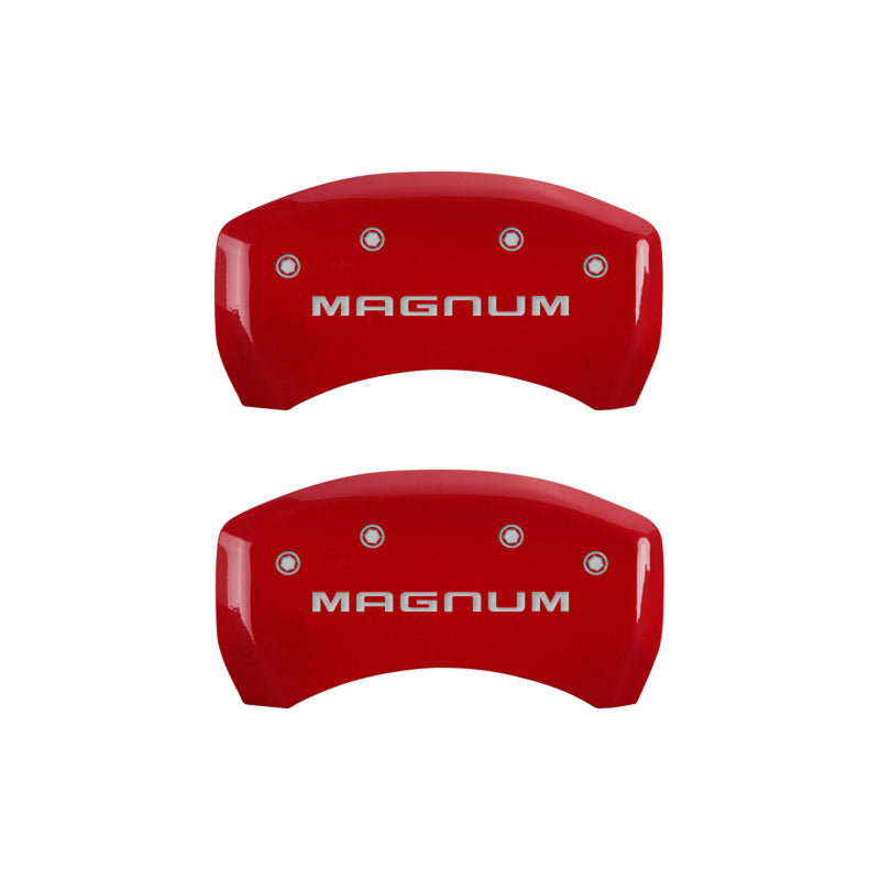MGP 4 Caliper Covers Engraved Front & Rear Magnum Red finish silver ch