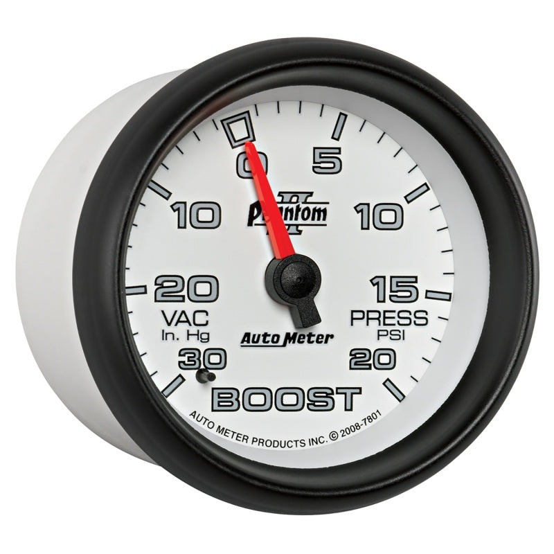 AutoMeter Gauge Vac/Boost 2-5/8in. 30Inhg-20PSI Mechanical Phantom II-thumbmail-4