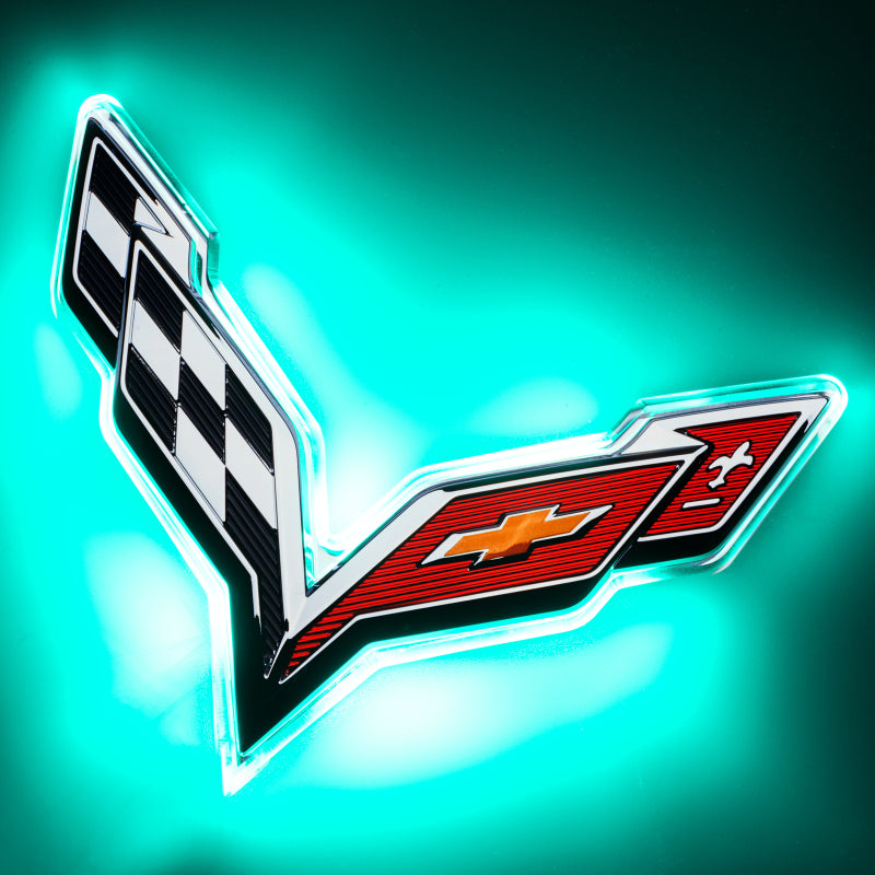 Oracle Corvette C7 Rear Illuminated Emblem - Aqua-thumbmail-6