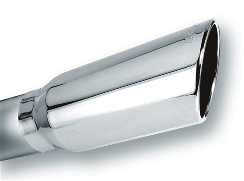 Borla 4in Inlet 5in Round Rolled Angle Cut w/ Clamp x 14in Long Exhaust Tip-thumbmail-2