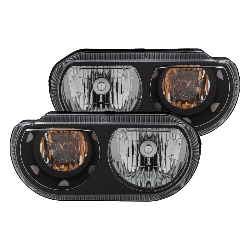 ANZO 2008-2014 Dodge Challenger Crystal Headlights Black-thumbmail-3