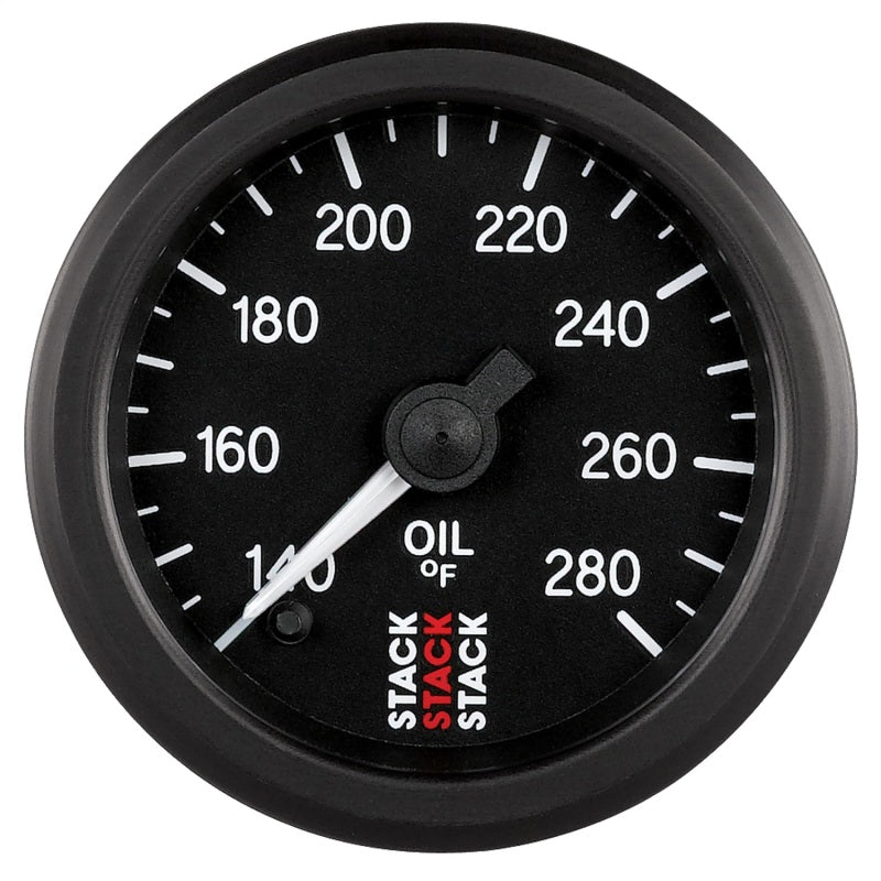 Autometer Stack 52mm 140-280 Deg F 1/8in NPTF Male Pro Stepper Motor Oil Temp Gauge - Black-thumbmail-1