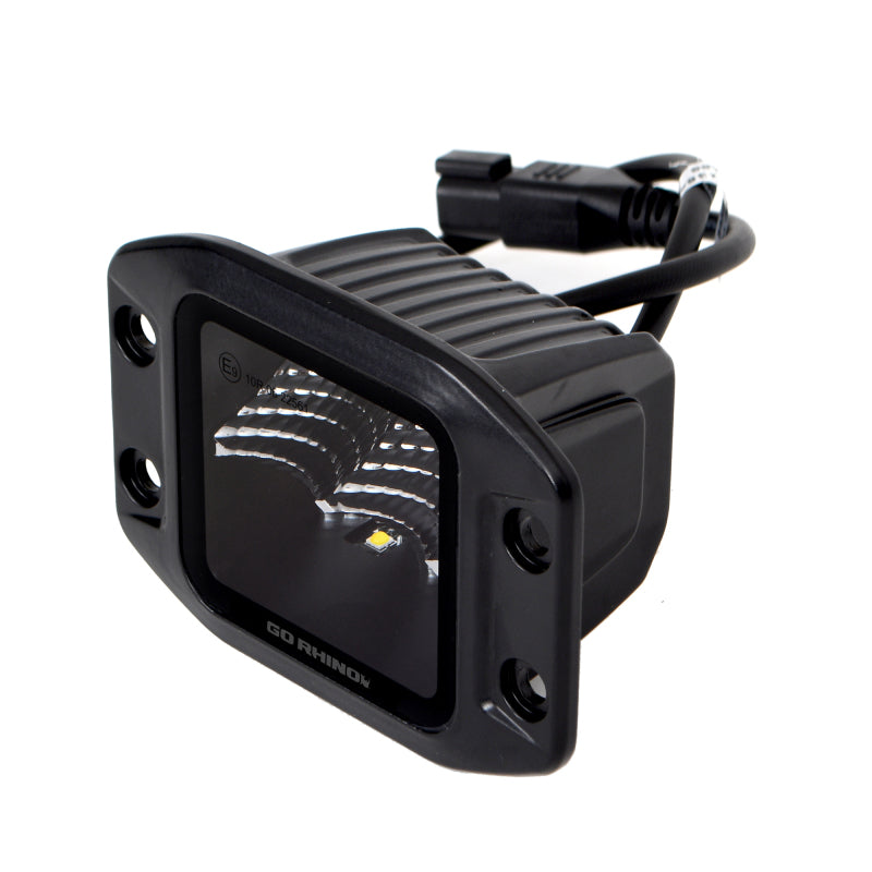 Go Rhino Xplor Blackout Series Cube LED Flood Light Kit (Flush Mount) 3x3 - Blk (Pair)-thumbmail-9