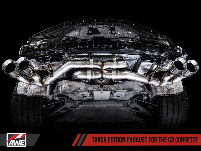 AWE Tuning 2020 Chevrolet Corvette (C8) Track Edition Exhaust - Quad Diamond Black Tips-thumbmail-10