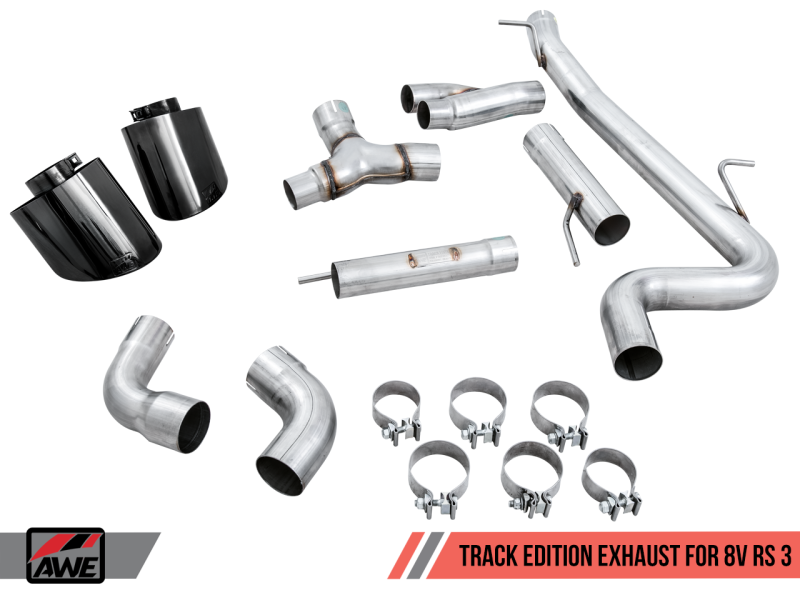 AWE Tuning 17-19 Audi RS3 8V Track Edition Exhaust - Diamond Black Tips RS-Style Tips-thumbmail-3