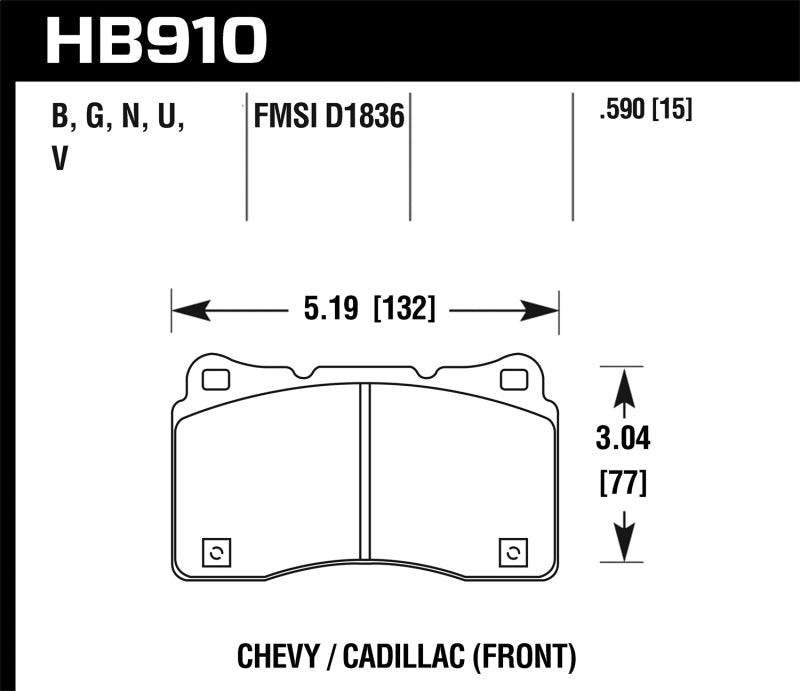 Hawk 15-16 Cadillac XTS / Chevrolet Corvette HP+ Front Brake Pads-thumbmail-2