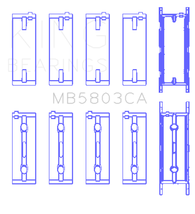 King BMW S65B40A Crankshaft Main Bearing Set ( set of 5 )-thumbmail-2