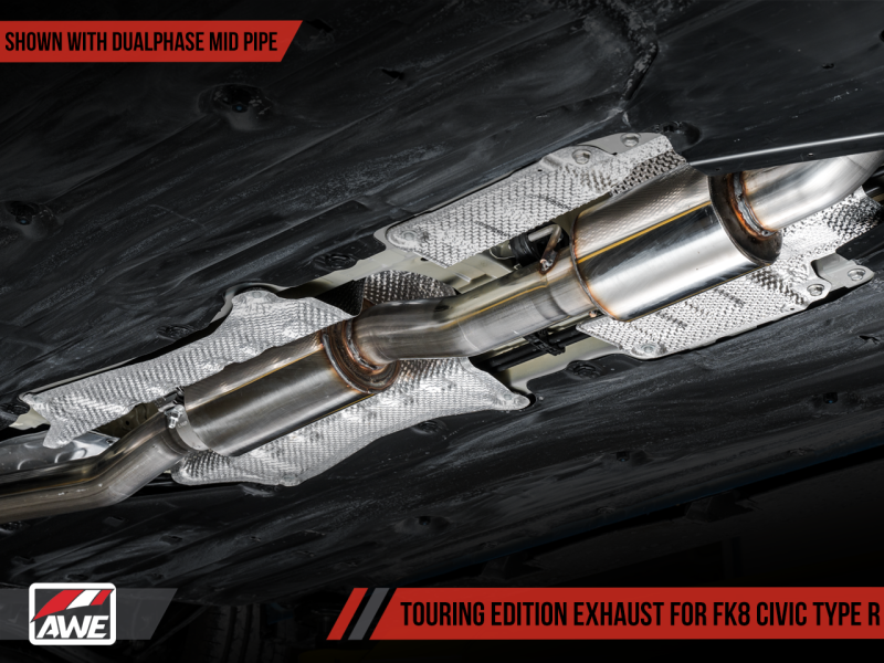 AWE Tuning 2017+ Honda Civic Type R Touring Edition Exhaust w/Front & Mid Pipes - Chrome Silver Tips-thumbmail-5