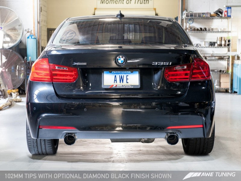 AWE Tuning BMW F3X 335i/435i Touring Edition Axle-Back Exhaust - Diamond Black Tips (102mm)-thumbmail-5