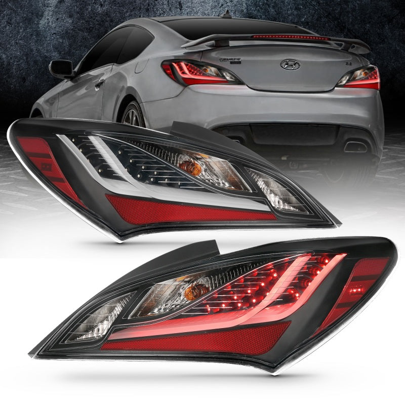 ANZO 10-13 Hyundai Genesis 2DR LED Taillights Smoke-thumbmail-2