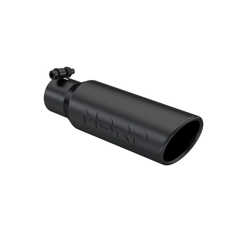 MBRP Universal Tip 3in O.D. Angled Rolled End 2 inlet 12 length - Black Finish-thumbmail-2