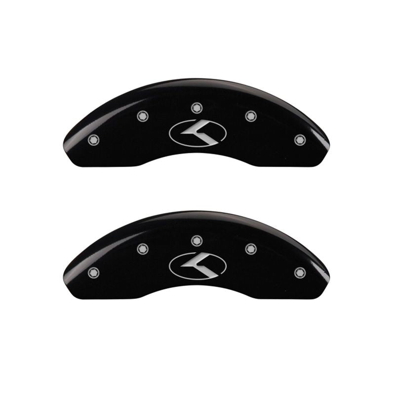 MGP 4 Caliper Covers Engraved Front & Rear Circle K/Kia Black finish silver ch-thumbmail-2