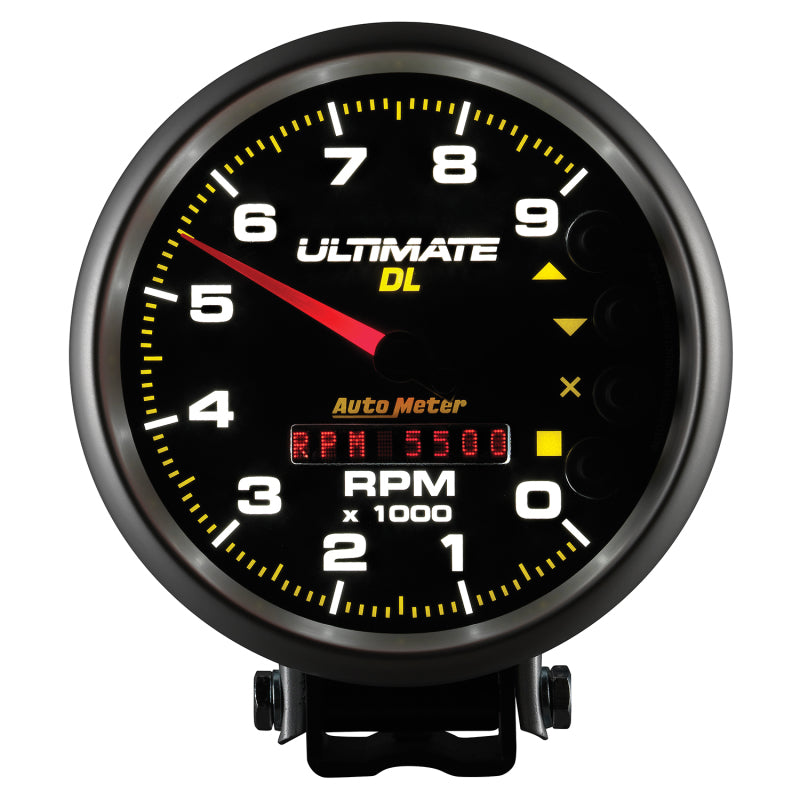 Autometer 5 inch Ultimate DL Playback Tachometer 9000 RPM - Black-thumbmail-5
