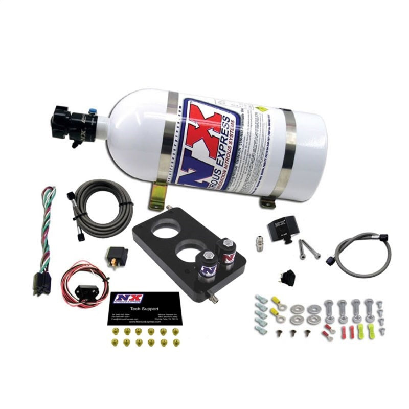 Nitrous Express 05-10 Ford Mustang 4.6L 3 Valve Nitrous Plate Kit (50-150HP) w/10lb Bottle-thumbmail-2