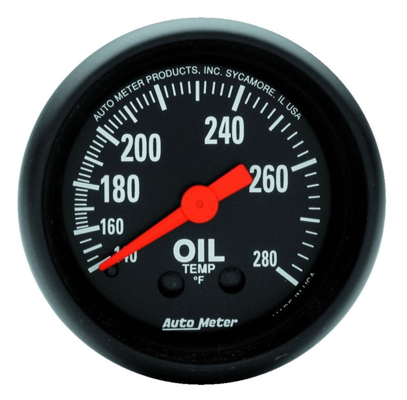Autometer Z Series 2-1/16in 140-280 Degrees F Mechanical Oil Temperature Gauge-thumbmail-1