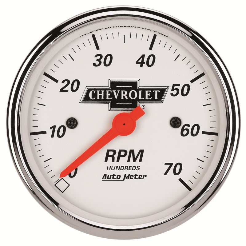 Autometer Arctic White GM 3-1/8in 7000RPM 4, 6, 8 Cyl Electrical Tachometer Gauge-thumbmail-1