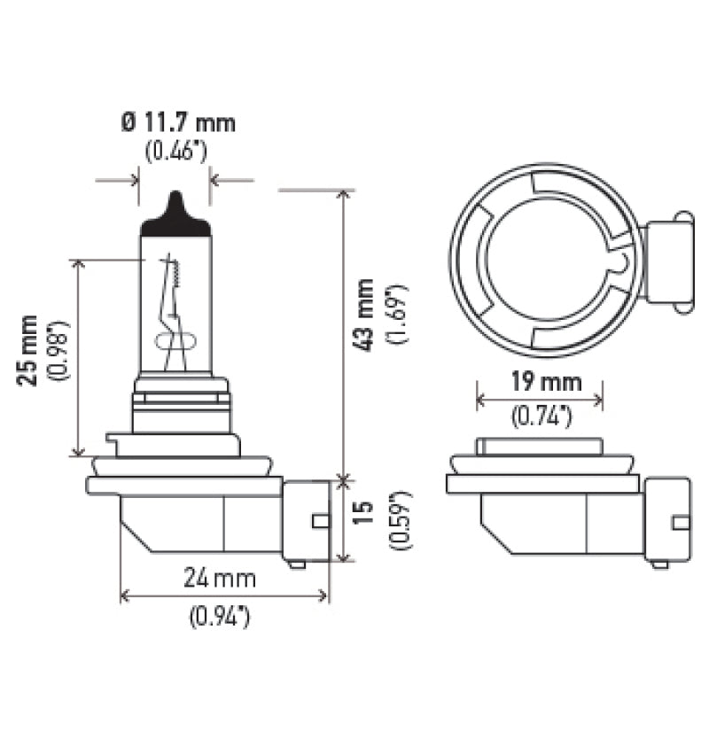 Hella Optilux H8 12V/55W XB Xenon White Bulb (pair)-thumbmail-6