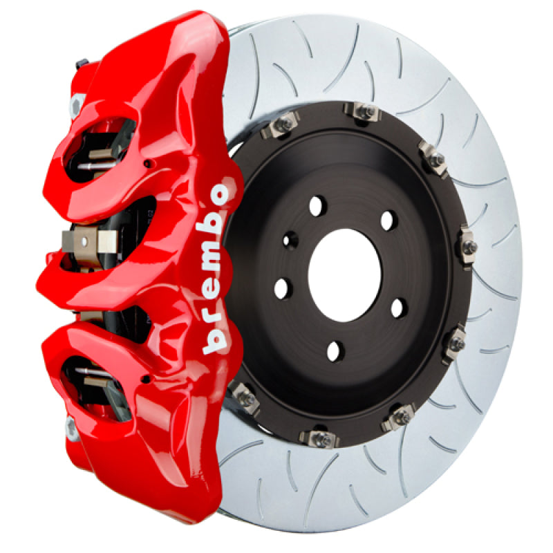 Brembo 15-19 Volkswagen Golf R Front GT BBK 6 Piston Cast 380x34 2pc Rotor Slotted Type3-Red-thumbmail-1