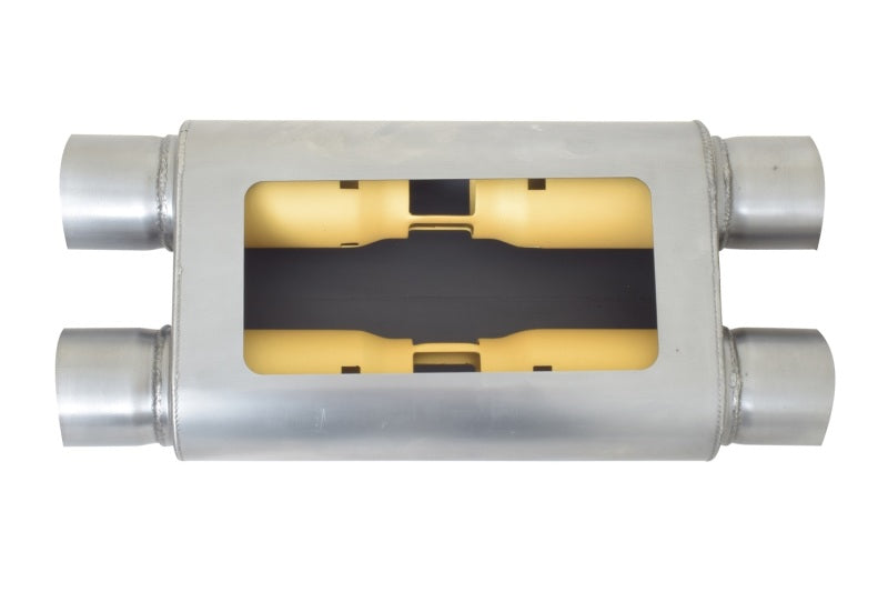 Gibson MWA Superflow Dual/Dual Oval Muffler - 4x9x14in/2.5in Inlet/2.5in Outlet - Stainless-thumbmail-3
