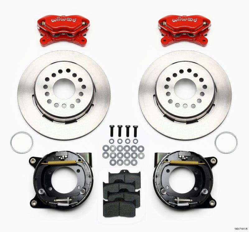 Wilwood Forged Dynalite P/S Park Brake Kit Red Chevy 12 Bolt w/ C-Clips-thumbmail-1