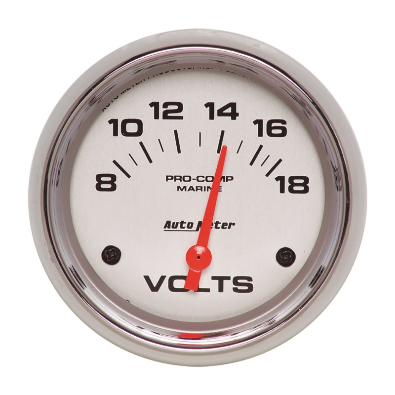 AutoMeter Gauge Voltmeter 2-5/8in. 18V Electric Marine Chrome-thumbmail-1