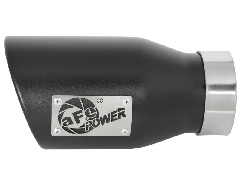 aFe MACH Force-Xp 409 SS Exhaust Tip Black (Left Side) 3in In x 4-1/2in Out x 9in L Clamp-On-thumbmail-7