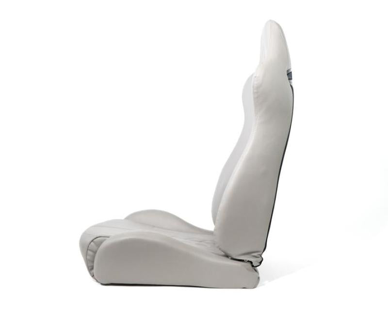 NRG Reclinable Sport Seats (Pair) The Arrow Grey Vinyl w/ Pressed NRG logo w/ Grey Stitch-thumbmail-2