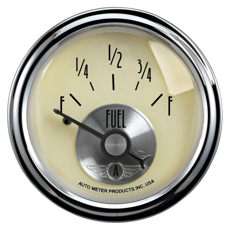 AutoMeter Gauge Fuel Level 2-1/16in. 240 Ohm(e) to 33 Ohm(f) Elec Prestige Antq. Ivory-thumbmail-1
