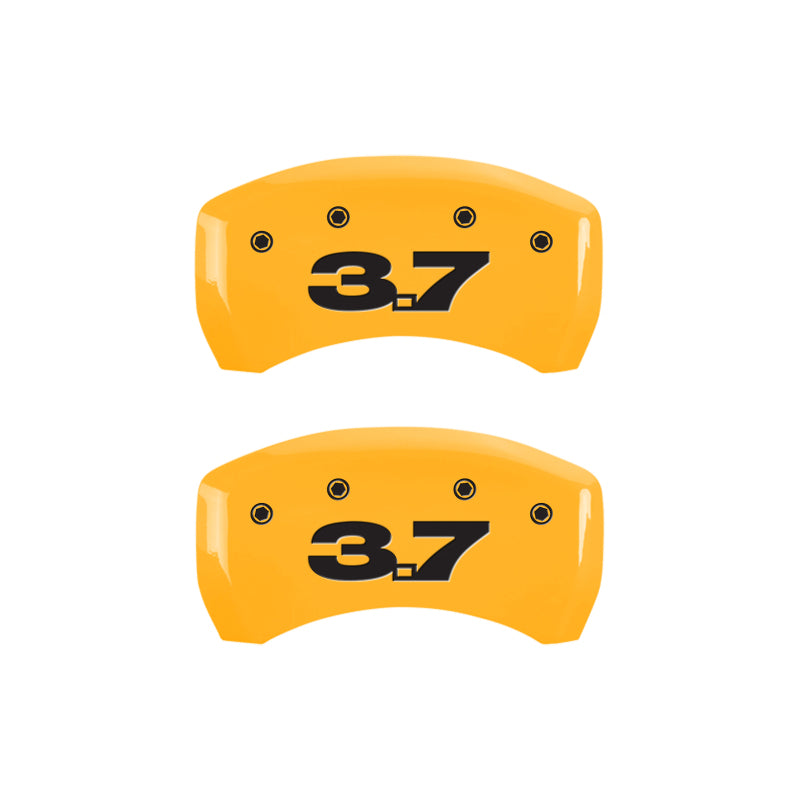 MGP 4 Caliper Covers Engraved Front Mustang Engraved Rear 50 Black finish silver ch-thumbmail-4