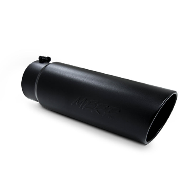 MBRP Universal Tip 6in OD Angled Rolled End 5in Inlet 18in Lgth Black Finish Exhaust-thumbmail-2