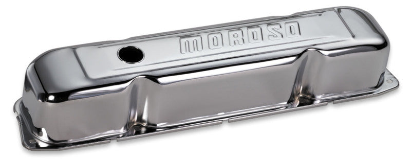 Moroso Mopar 361-440 Valve Cover - w/Baffles - Stamped Steel Chrome Plated - Pair-thumbmail-1