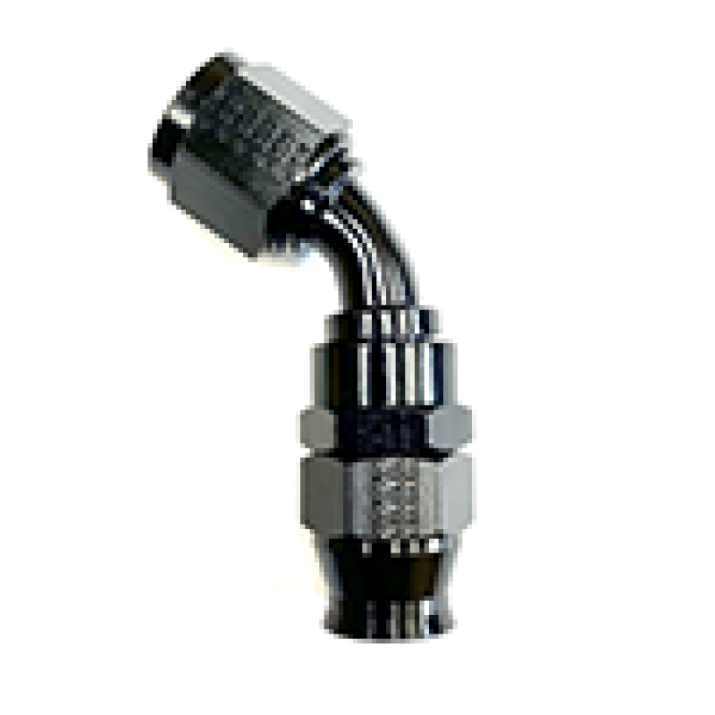 Fragola -6AN Real Street x 45 Degree 3/8 EFI Quick Disconnect Hose End Black-thumbmail-1