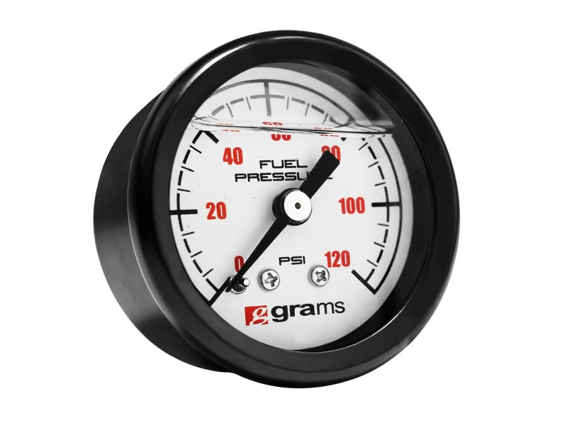Grams Performance Universal 0-120 PSI Fuel Pressure Guage - White Face-thumbmail-2