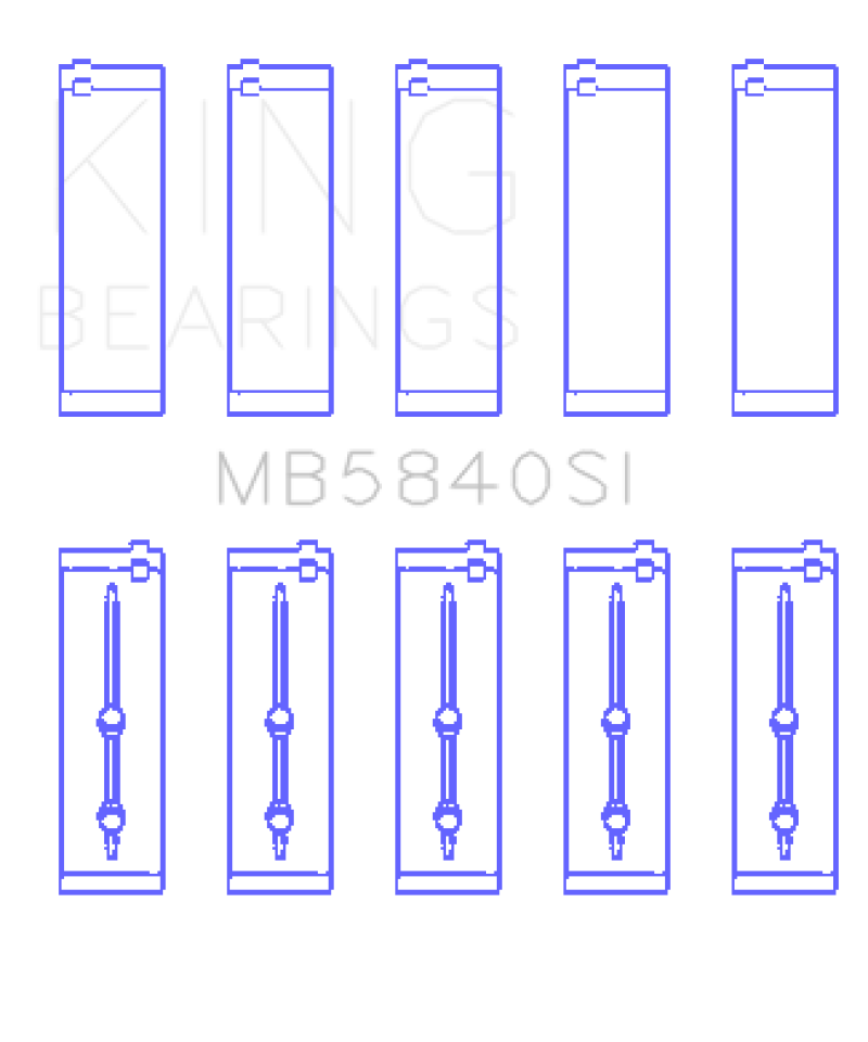 King Chrysler / Dodge Gen 3 Hemi 5.7L / 6.1L / 6.4L Crankshaft Main Bearing Set (Set of 5)-thumbmail-2