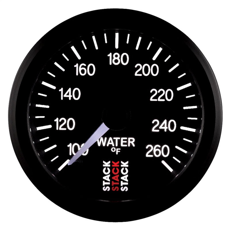 Autometer Stack 52mm 100-260 Deg F 1/8in NPTF Male Pro Stepper Motor Water Temp Gauge - Black-thumbmail-4