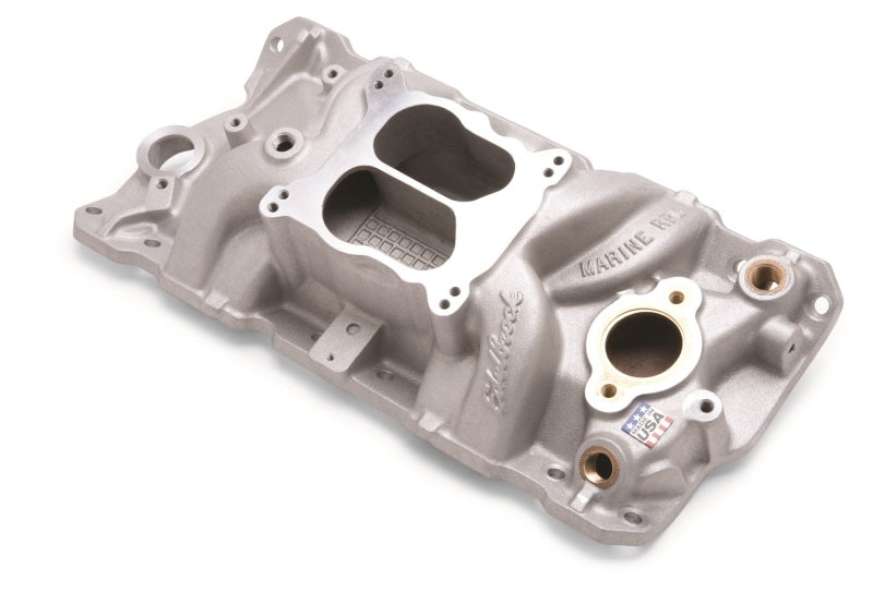 Edelbrock Manifold SBC 23-Degree Marine RPM 1955-1986 w/ Brass-thumbmail-11