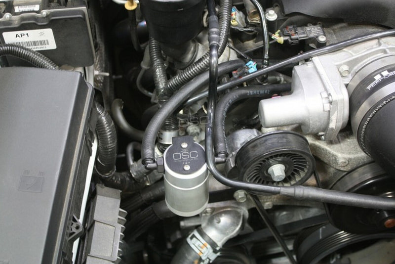 J&L 10-15 Chevrolet Camaro LS3 6.2L Passenger Side Oil Separator 3.0 - Clear Anodized-thumbmail-3