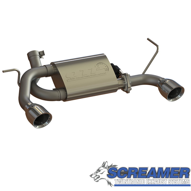 QTP 07-18 Jeep Wrangler 3.6L/3.8L 304SS Screamer Axle Back Exhaust w/4in Tips-thumbmail-3