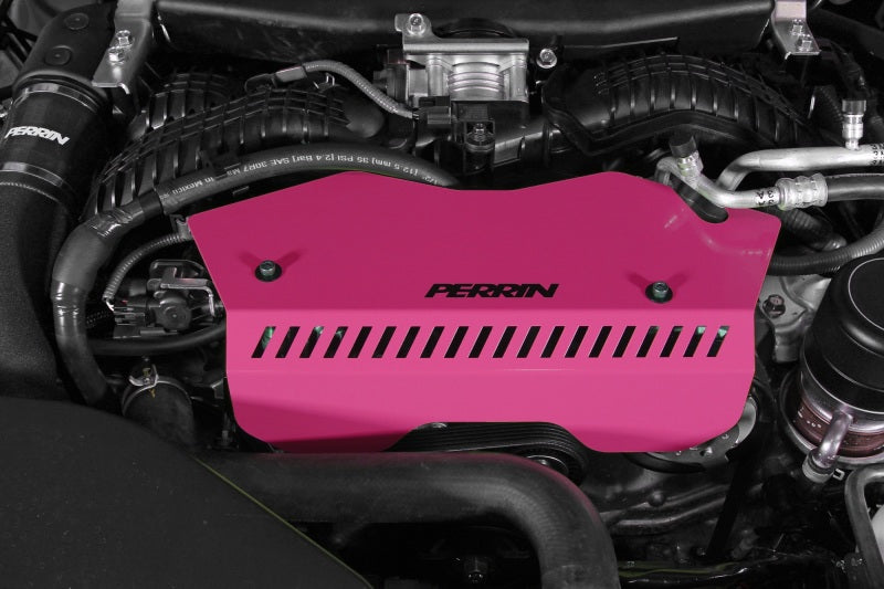 Perrin 2022+ Subaru WRX Pulley Cover - Hyper Pink-thumbmail-5