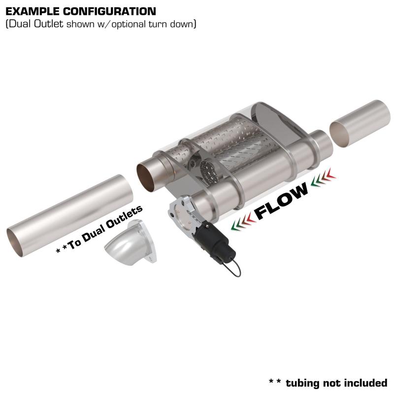 QTP 3in Weld-On 304SS Screamer Muffler w/Bolt-On QTEC Electric Cutout-thumbmail-8