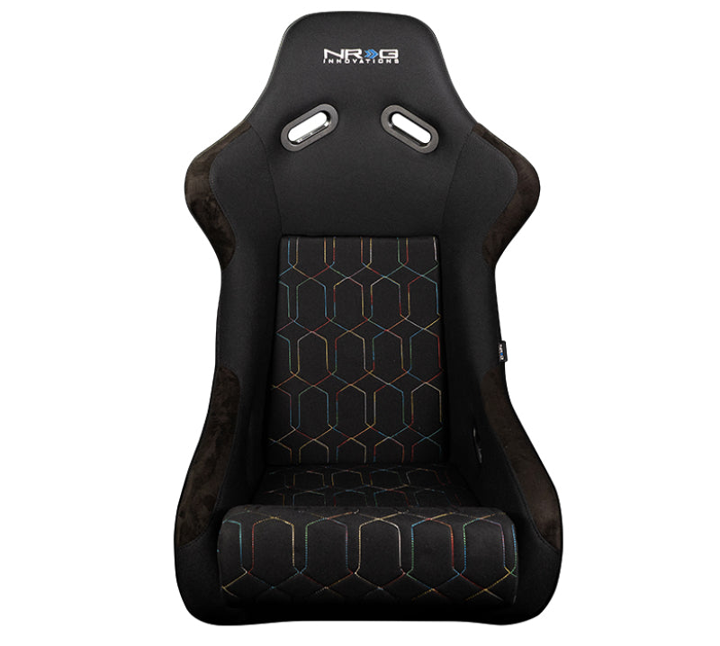 NRG FRP Bucket Seat (Black w/ Multi Color Geometric Pattern) - Large-thumbmail-5